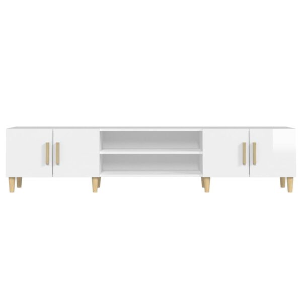 vidaXL Έπιπλο Τηλεόρασης Γυαλ. Λευκό 180x31,5x40 εκ Επεξεργασμένο Ξύλο