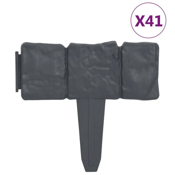 vidaXL Μπορντούρες Γκαζόν 41 τεμ. Σχέδιο Πέτρας 10 μ. Πλαστικές