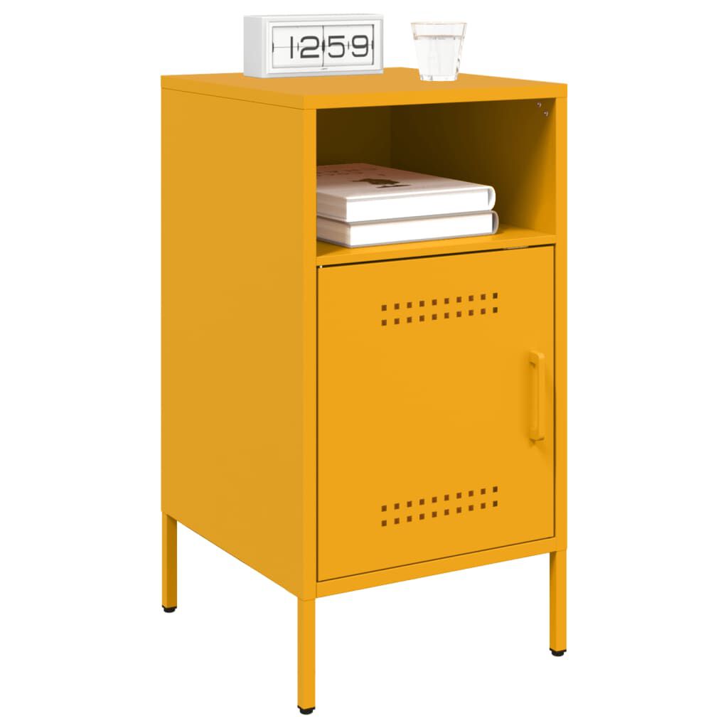 vidaXL Κομοδίνο Μουσταρδί 36x39x68 εκ. από Χάλυβα