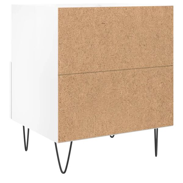 vidaXL Κομοδίνο Γυαλιστερό Λευκό 40 x 35 x 47,5 εκ. Επεξεργασμένο Ξύλο