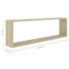 vidaXL Ράφια Κύβοι Τοίχου 2 τεμ. Sonoma Δρυς 100x15x30 εκ. Επεξ. Ξύλο