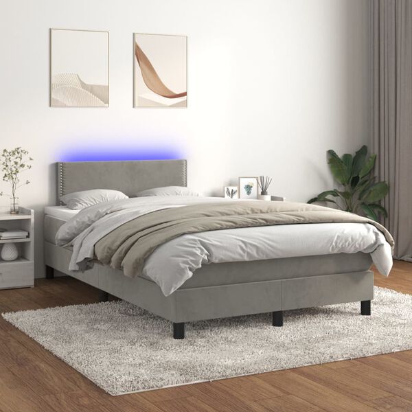 vidaXL &Kappa;&rho;&epsilon;&beta;ά&tau;&iota; Boxspring &mu;&epsilon; &Sigma;&tau;&rho;ώ&mu;&alpha; & LED &Alpha;&nu;.&Gamma;&kappa;&rho;&iota; 120x200 &epsilon;&kappa;. &Beta;&epsilon;&lambda;&omicron;ύ&delta;&iota;&nu;&omicron;