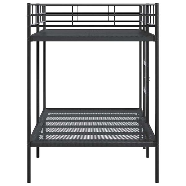 vidaXL Κουκέτα χωρίς στρώμα Μαύρο 107x203 cm Ατσάλι