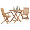 vidaXL Σέτ φαγητού για κήπο 3 pcs Καφέ Μασίφ ξύλο teak