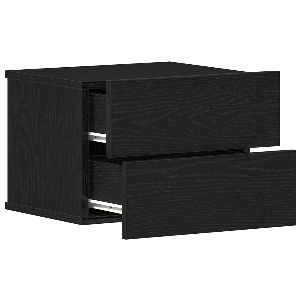 vidaXL Κομοδίνο Μαύρο Δρύς 40x30x30 εκ Επεξεργασμένο Ξύλο