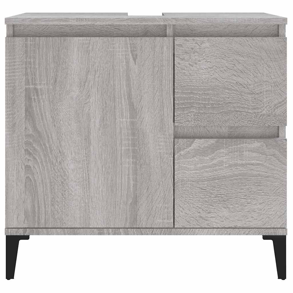 vidaXL Ντουλάπι Μπάνιου Γκρι Sonoma 65x33x60 εκ. Επεξεργασμένο Ξύλο