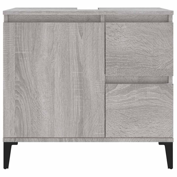 vidaXL Ντουλάπι Μπάνιου Γκρι Sonoma 65x33x60 εκ. Επεξεργασμένο Ξύλο