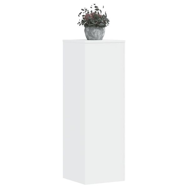 vidaXL Βάσεις Φυτών 2 τεμ. Λευκές 33x33x100 εκ. από Επεξεργασμένο Ξύλο