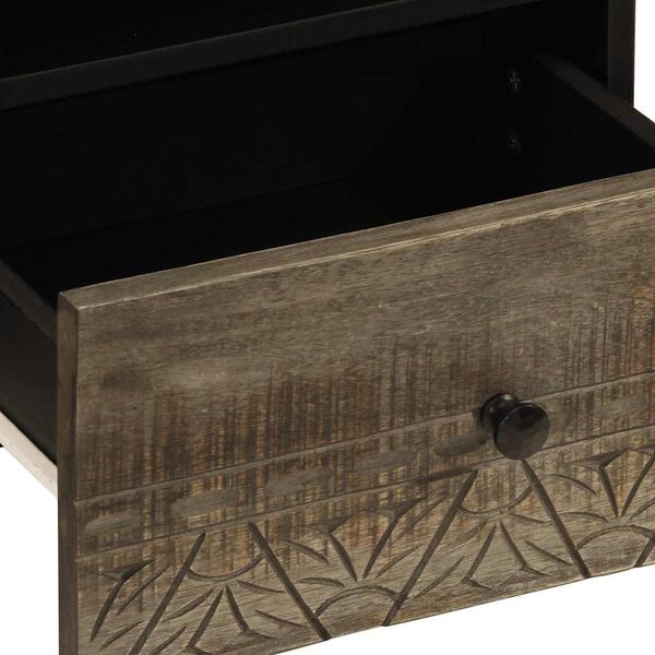 vidaXL Κομοδίνα 2 τεμάχια ανοιχτό γκρι 40x33x46 cm μασίφ ξύλο Mango