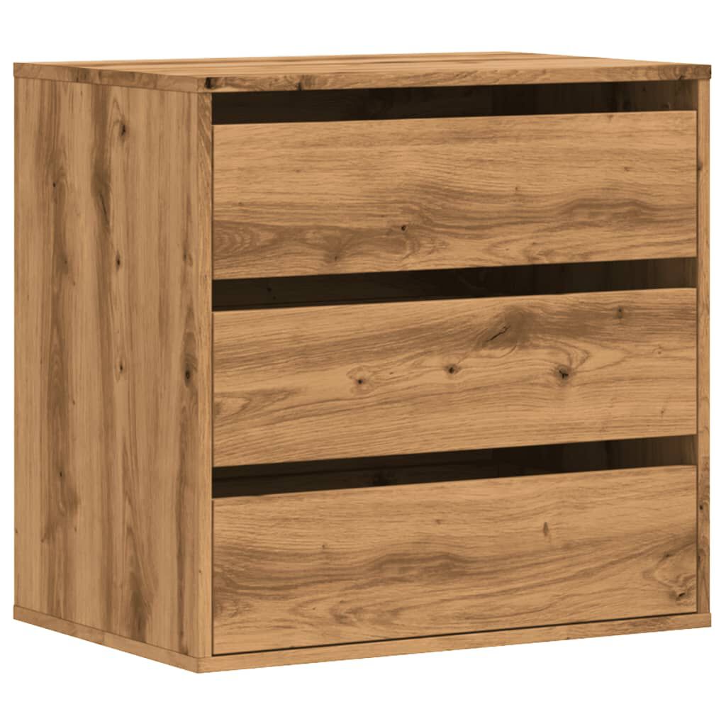 vidaXL Συρταριέρα Γωνιακή Αρτισιανή Δρυς 60x41x58 εκ. Επεξεργ. Ξύλο