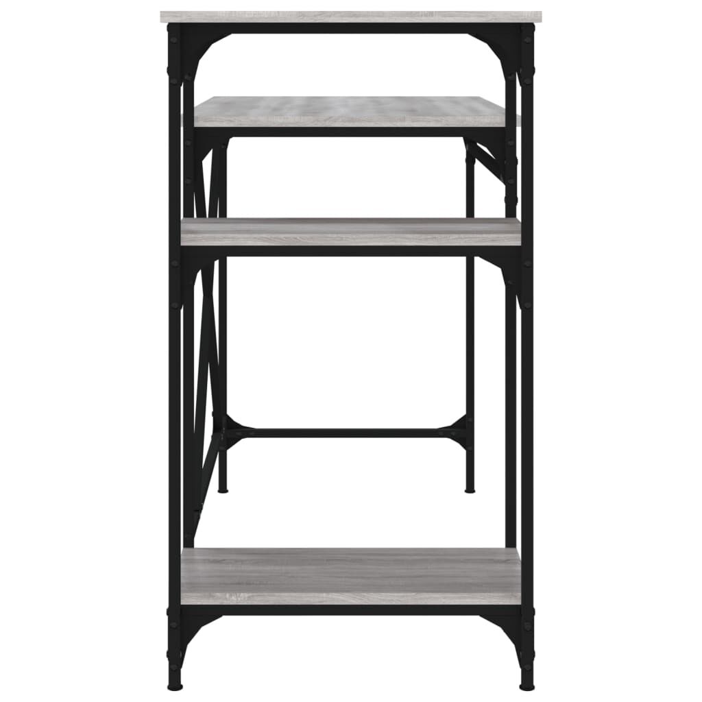 vidaXL Γραφείο με Ράφια Γκρι Sonoma 105x50x90 εκ. Επεξ. Ξύλο/Σίδηρος