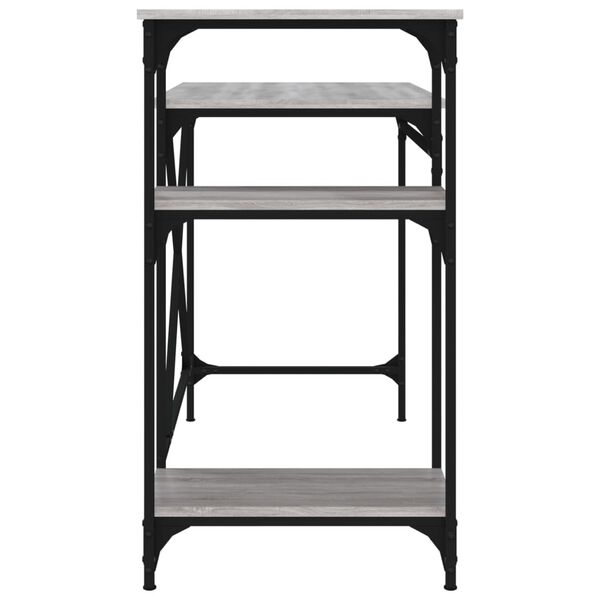 vidaXL Γραφείο με Ράφια Γκρι Sonoma 105x50x90 εκ. Επεξ. Ξύλο/Σίδηρος