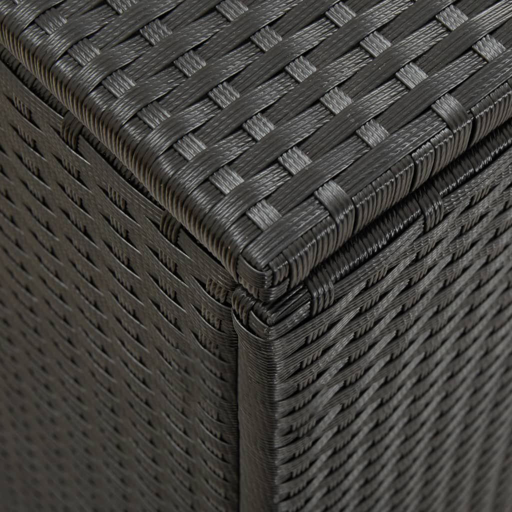 vidaXL Κουτί Αποθήκευσης Κήπου Μαύρο 200x50x60 εκ. από Συνθετικό Ρατάν