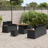 vidaXL Σετ Καναπέ Κήπου με μαξιλάρι 8 pcs Μαύρο Πολυ ράταν