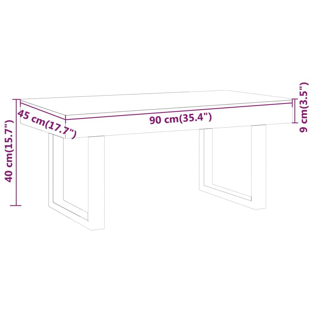 vidaXL Τραπεζάκι Σαλονιού Γκρι/Μαύρο 90x45x40 εκ. από MDF/Σίδερο