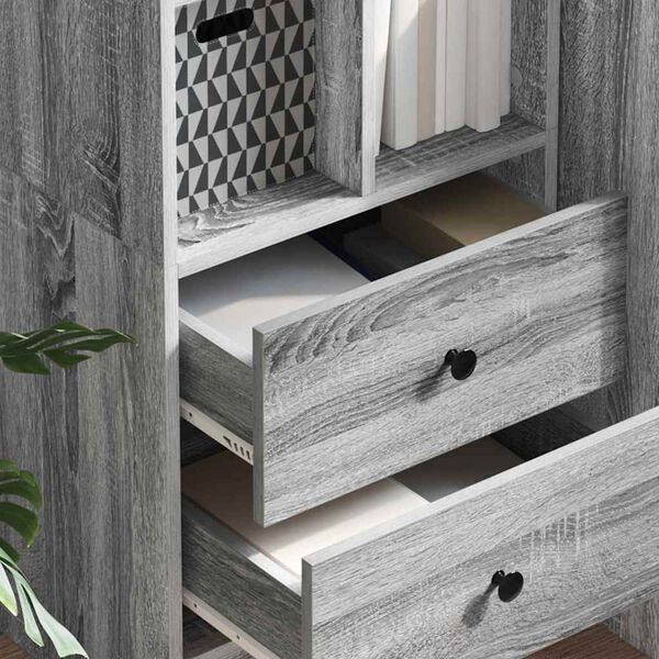 vidaXL Highboard με συρτάρι Γκρίζο Σονομα 45,5 x 34 x 127 εκ
