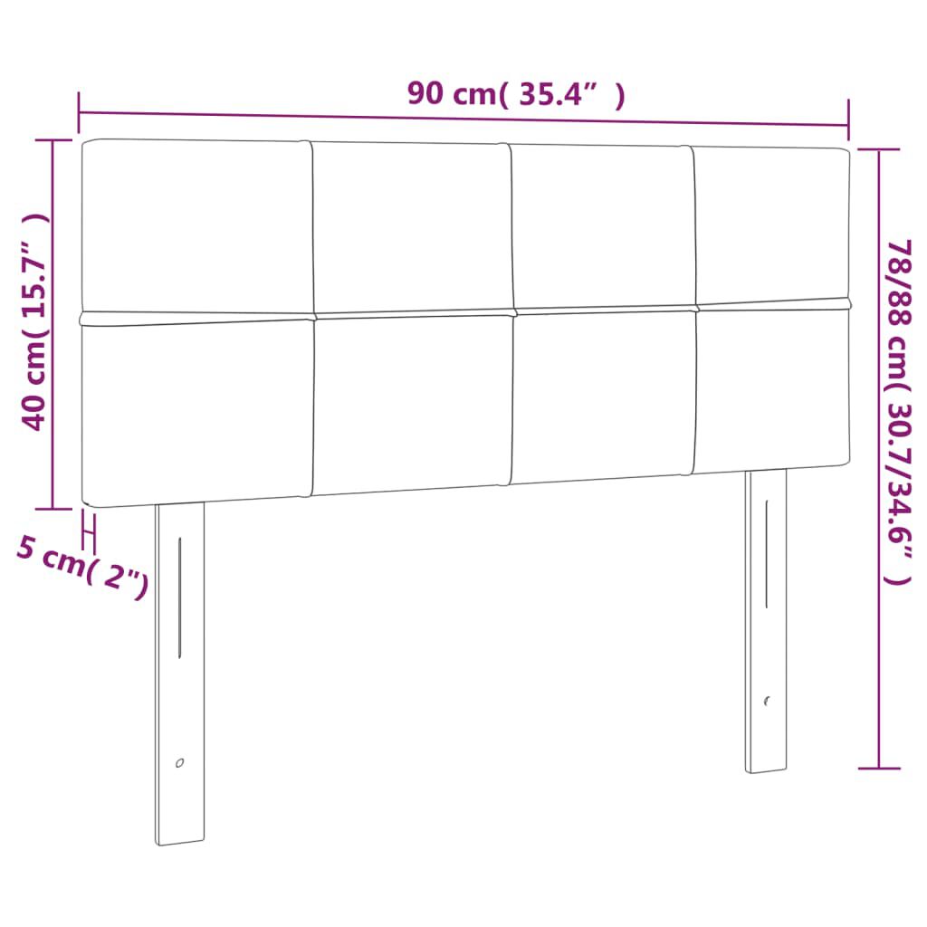 vidaXL Κεφαλάρι Κρεβατιού Σκούρο Γκρι 90x5x78/88 εκ. Υφασμάτινο