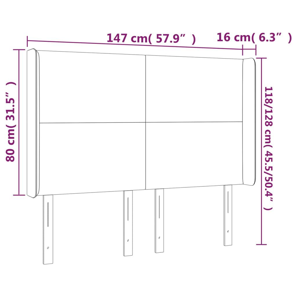 vidaXL Κεφαλάρι με Πτερύγια Πράσινο 147x16x118/128 εκ. Βελούδινο