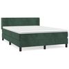 vidaXL Κρεβάτι Boxspring με Στρώμα Σκούρο Πράσινο 140x200εκ. Βελούδινο