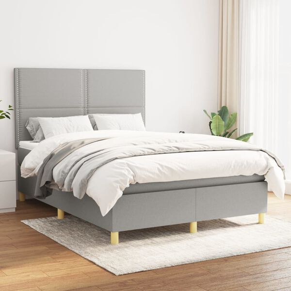 vidaXL &Kappa;&rho;&epsilon;&beta;ά&tau;&iota; Boxspring &mu;&epsilon; &Sigma;&tau;&rho;ώ&mu;&alpha; &Alpha;&nu;&omicron;&iota;&chi;&tau;ό &Gamma;&kappa;&rho;&iota; 140x200 &epsilon;&kappa;. &Upsilon;&phi;&alpha;&sigma;&mu;ά&tau;&iota;&nu;&omicron;