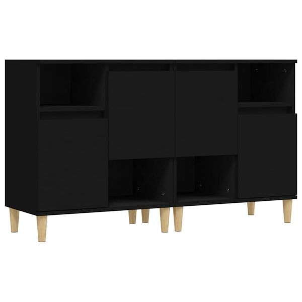 vidaXL Ντουλάπια 2 τεμ. Μαύρα 60x35x70 εκ. Επεξεργασμένο Ξύλο