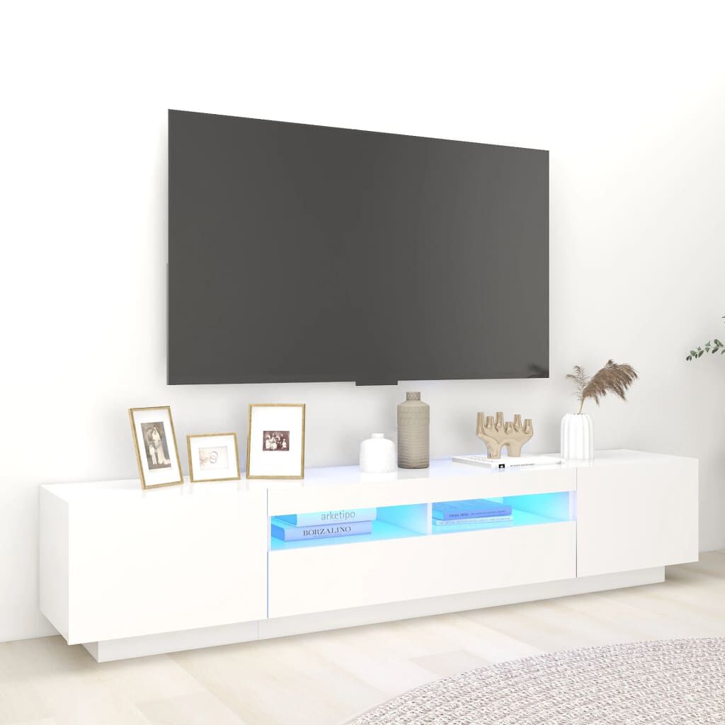 vidaXL Έπιπλο Τηλεόρασης με LED Λευκό 200 x 35 x 40 εκ.