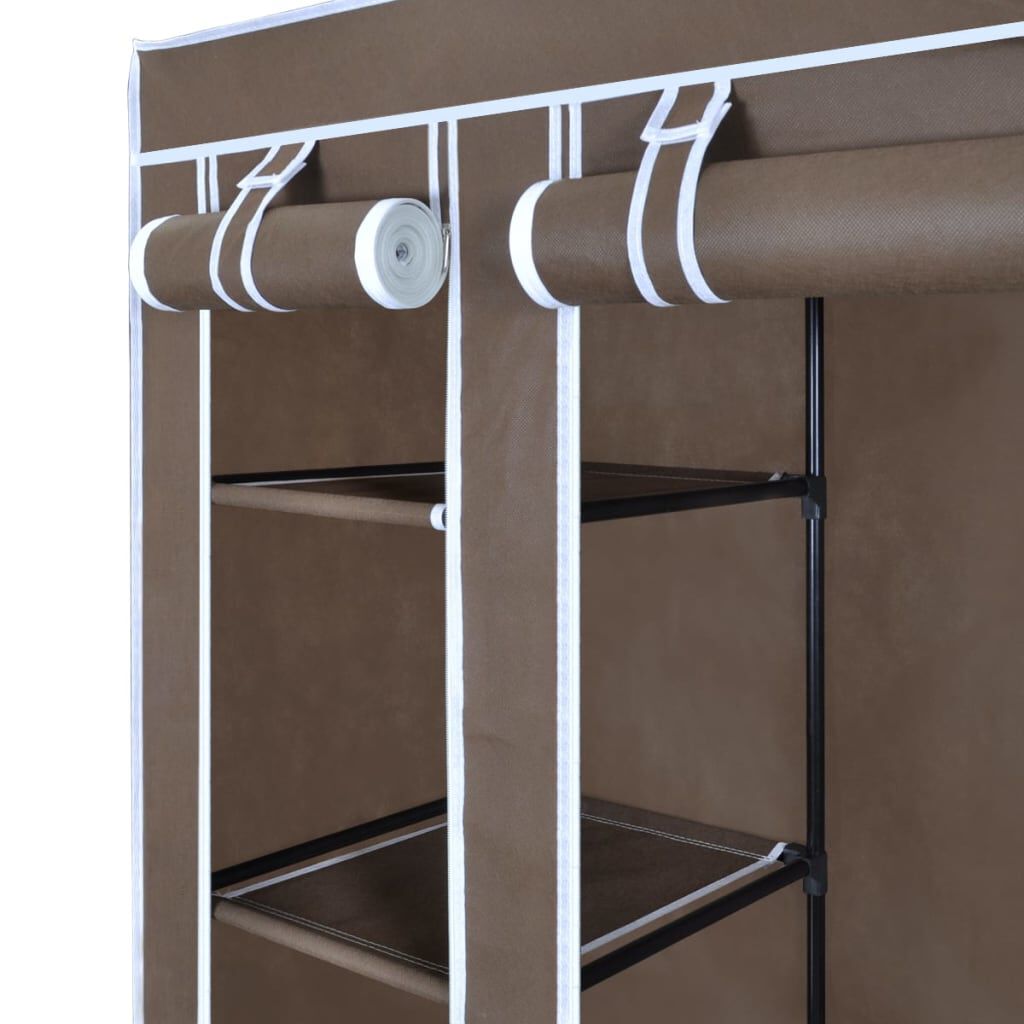 vidaXL Ντουλάπα με Ράφια / Σωλήνες Καφέ 45 x 150 x 176 εκ. Υφασμάτινη