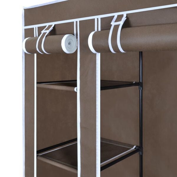vidaXL Ντουλάπα με Ράφια / Σωλήνες Καφέ 45 x 150 x 176 εκ. Υφασμάτινη