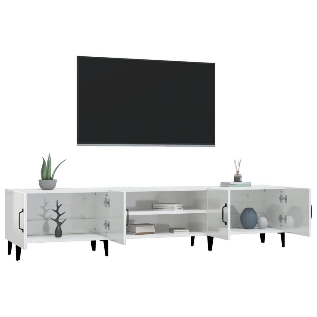 vidaXL Έπιπλο Τηλεόρασης Γυαλ. Λευκό 180x31,5x40 εκ Επεξεργασμένο Ξύλο