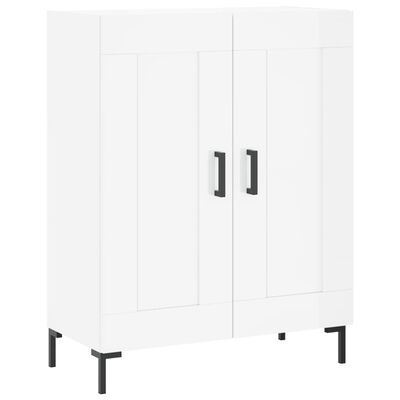 vidaXL Ντουλάπι Γυαλιστερό Λευκό 69,5x34x180 εκ. Επεξεργασμένο Ξύλο