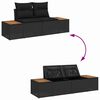 vidaXL Σετ Καναπέ Κήπου με αποθήκευση 7 pcs Μαύρο Πολυ ράταν