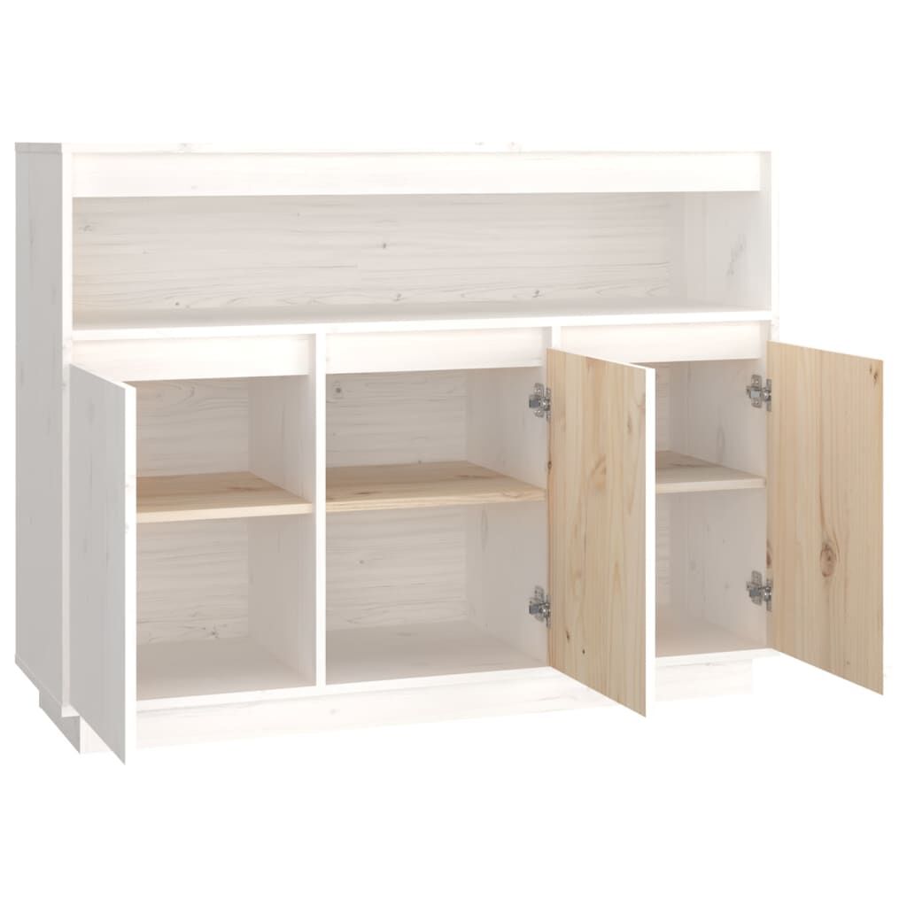 vidaXL Ντουλάπι Λευκό 104,5x34x80 εκ. από Μασίφ Ξύλο Πεύκου