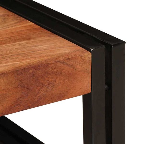 vidaXL Ράφι μπάνιου με ράφι 40 x 50 x 23 εκ Στερεό ξύλο μάγκο, σίδηρος