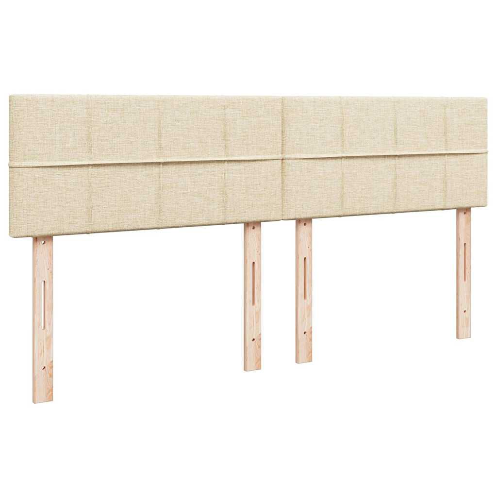 vidaXL Κρεβάτι Boxspring με Στρώμα Κρεμ 180x200 εκ. Υφασμάτινο