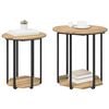vidaXL Σετ βοηθητικά τραπεζάκια με ράφι 2 pcs Καφέ