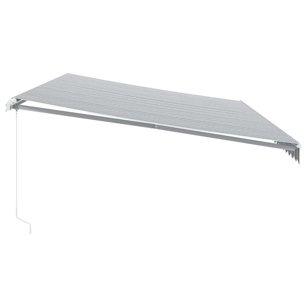 vidaXL Τέντα Πτυσσόμενη Χειροκίνητη με LED Ανθρακί / Λευκή 600x300 εκ.