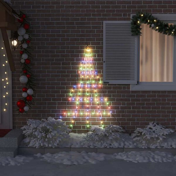 vidaXL LED Χριστουγεννιάτικο Δέντρο Πολύχρωμο 182 εκ Μέταλλο