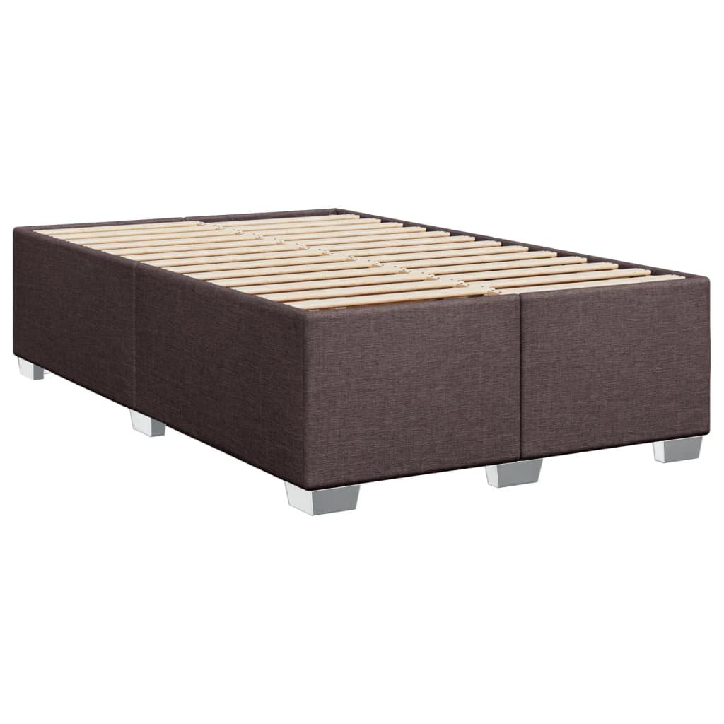 vidaXL Κρεβάτι Boxspring με Στρώμα Σκούρο Καφέ 100x200 εκ. Υφασμάτινο