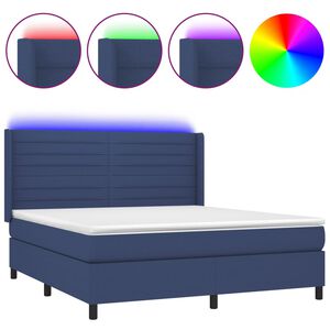 vidaXL &Kappa;&rho;&epsilon;&beta;ά&tau;&iota; Boxspring &mu;&epsilon; &Sigma;&tau;&rho;ώ&mu;&alpha; & LED &Mu;&pi;&lambda;&epsilon; 180x200 &epsilon;&kappa;. &Upsilon;&phi;&alpha;&sigma;&mu;ά&tau;&iota;&nu;&omicron;