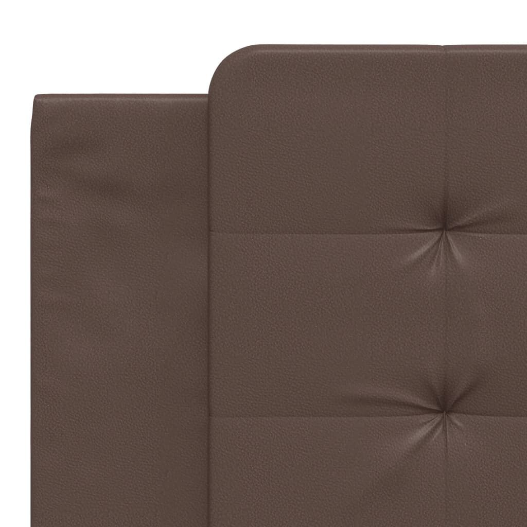 vidaXL Κρεβάτι με Στρώμα Καφέ 180x200 εκ. Συνθετικό Δέρμα