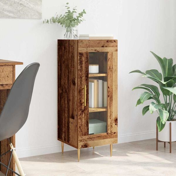 vidaXL Πλαϊνό γραφείο Παλαιό ξύλο 34 x 34.5 x 90 εκ Επεξεργασμένο ξύλο