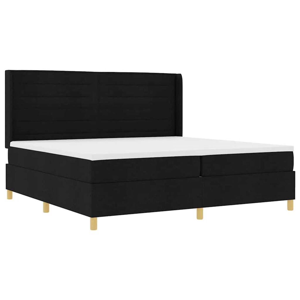 vidaXL Κρεβάτι με ελατήριο με στρώμα Μαύρο 200 x 200 cm ύφασμα