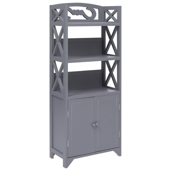vidaXL Ντουλάπι Μπάνιου Γκρι 46x24x116 εκ. από Ξύλο Παυλώνιας