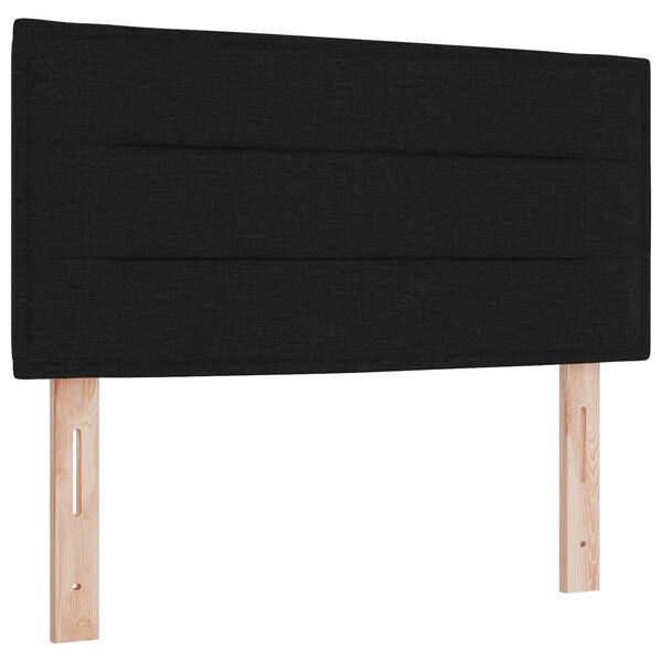vidaXL Κρεβάτι Box Spring με Στρώμα Μαύρο 80x200 εκ Ύφασμα