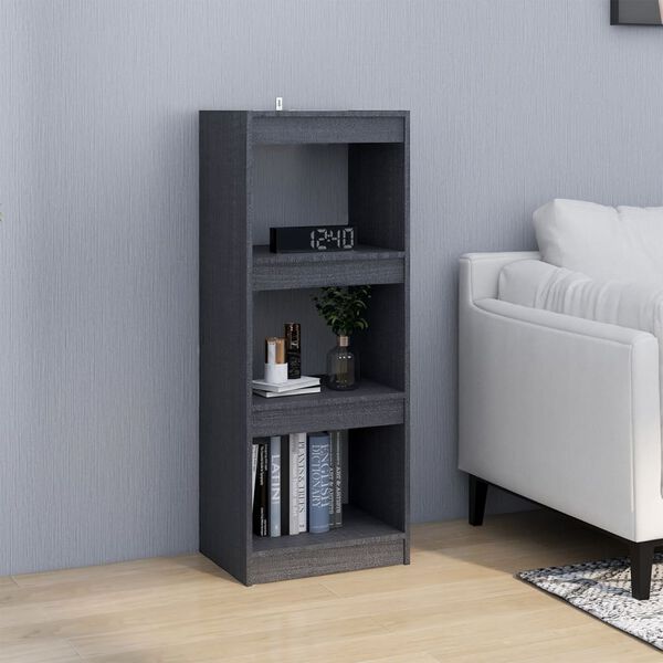 vidaXL Βιβλιοθήκη/Διαχωριστικό Χώρου Γκρι 40x30x103,5 εκ. Ξύλο Πεύκου