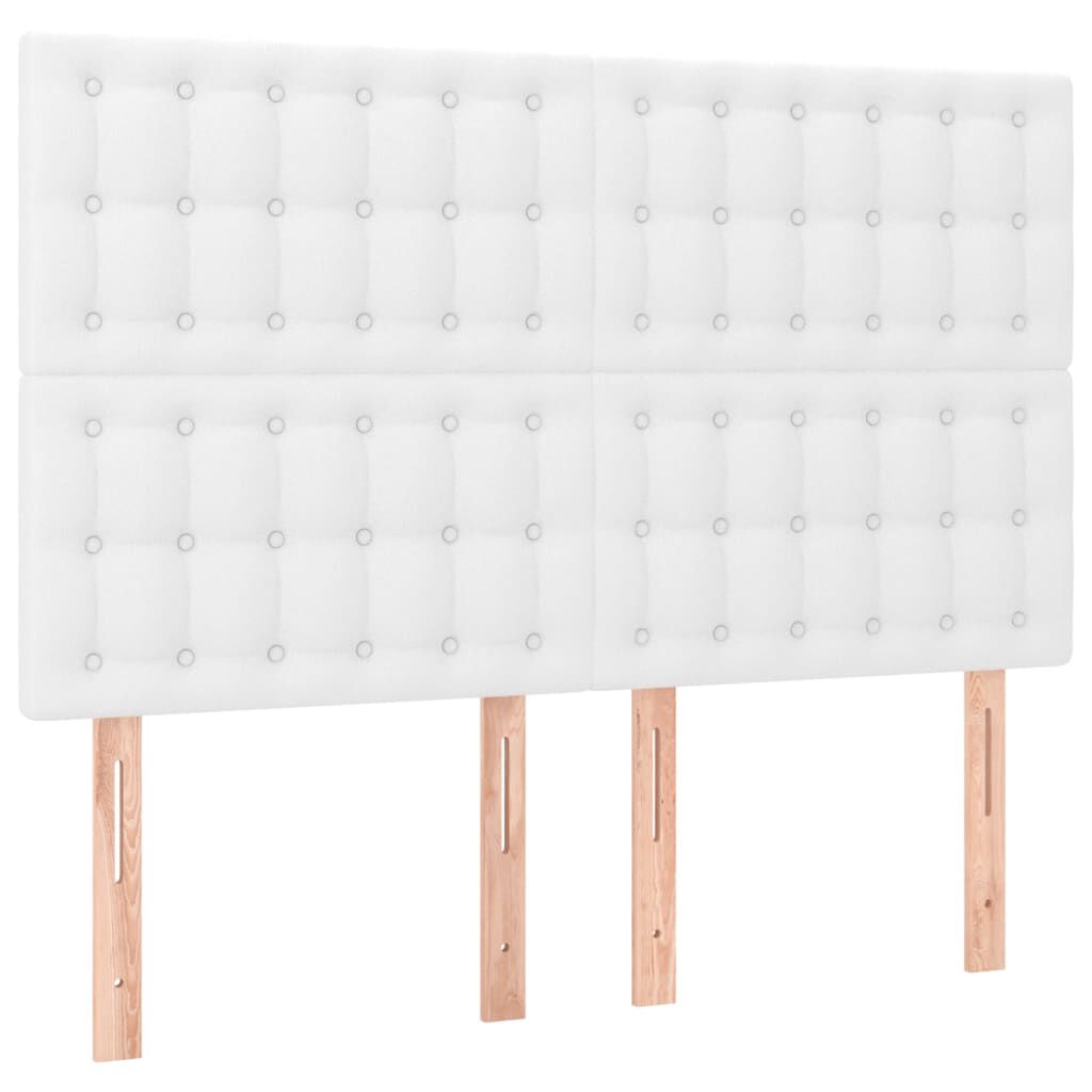 vidaXL Κρεβάτι Boxspring με Στρώμα Λευκό 140x190εκ.από Συνθετικό Δέρμα