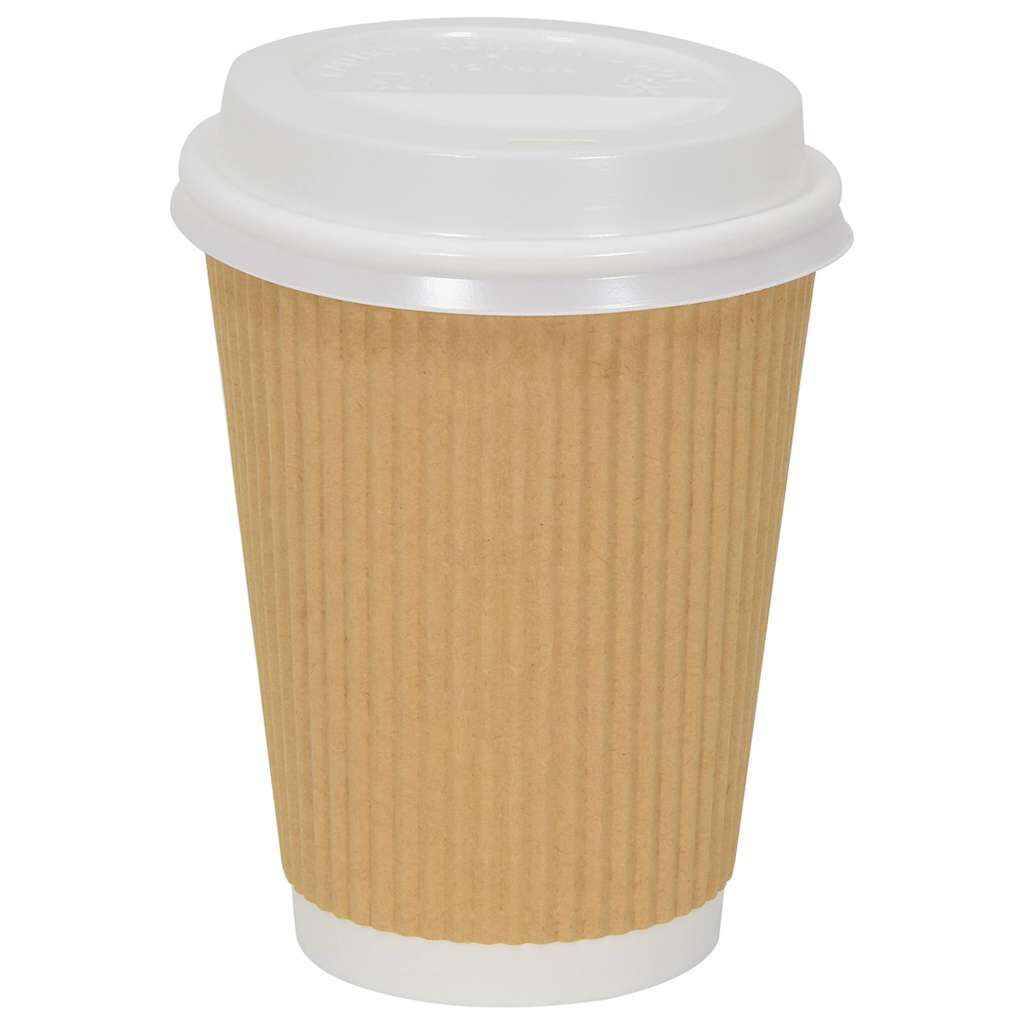 vidaXL Χάρτινα καπάκια καφέ Ø90 mm 12oz και 16oz 1000 τεμάχια
