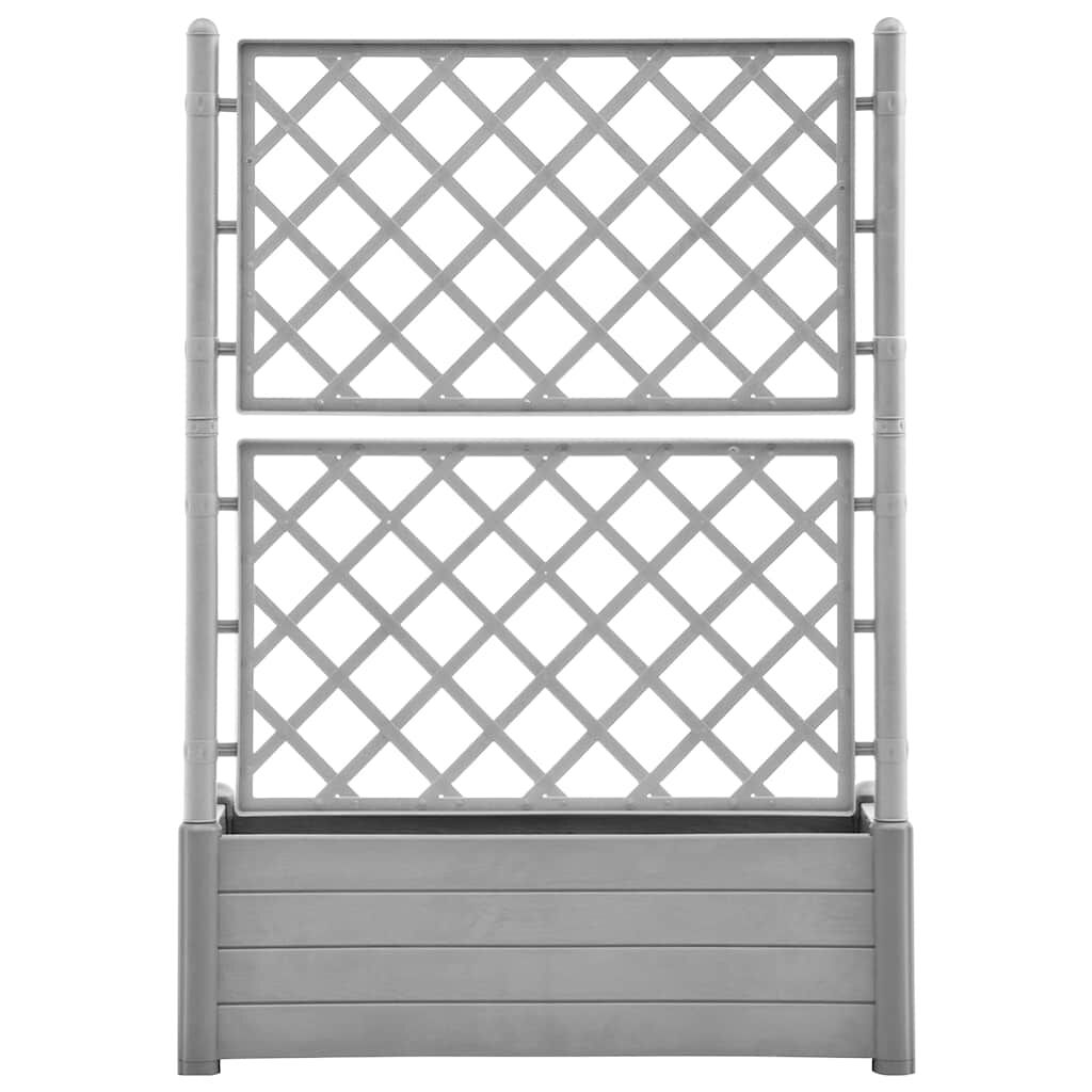 vidaXL Ζαρντινιέρα Κήπου με Καφασωτό Γκρι 100 x 43 x 142 εκ. από PP