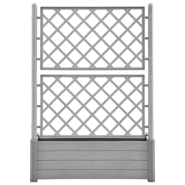 vidaXL Ζαρντινιέρα Κήπου με Καφασωτό Γκρι 100 x 43 x 142 εκ. από PP