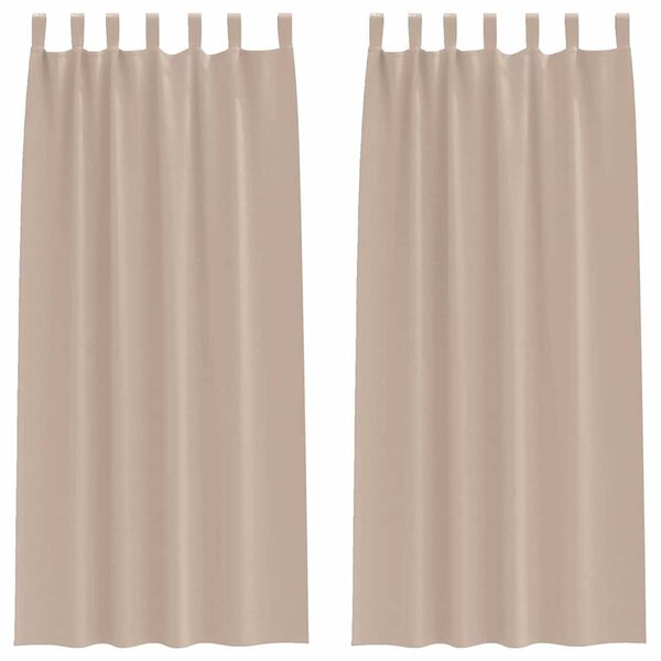 vidaXL Κουρτίνες με κουρτίνες 2 pcs Taupe Πολυεστέρας